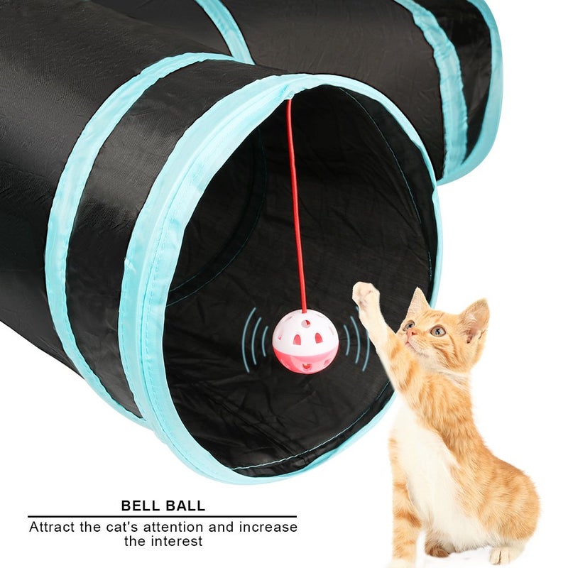 Cat Tunnel Pet Toy Tunnel 4 Way Collapsible Cat Tube Crinkle Pop Up Tunnel Set Pet Toys - Image 3
